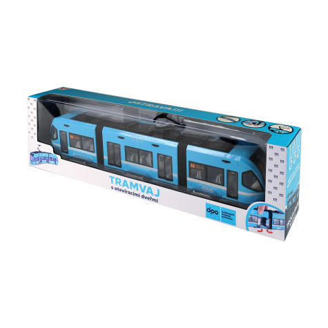 Rappa Moderní tramvaj DPO Ostrava modrá na volný chod s otevíracími dveřmi 47 cm ~ 2