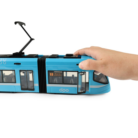 Rappa Moderní tramvaj DPO Ostrava modrá na volný chod s otevíracími dveřmi 47 cm ~ 5