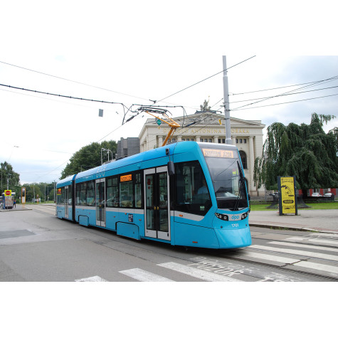 Rappa Moderní tramvaj DPO Ostrava modrá na volný chod s otevíracími dveřmi 47 cm ~ 7