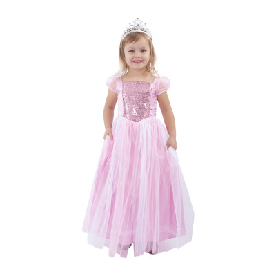 Rappa Dětský kostým růžová princezna (M) 6-8 let (116-128 cm)