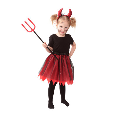Rappa Dětský kostým čertice tutu sukně s čelenkou 3-7 let (104-130 cm)