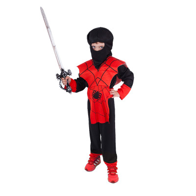 Rappa Dětský kostým červený ninja (M) 6-8 let (116-128 cm)