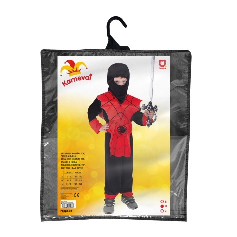 Rappa Dětský kostým červený ninja (M) 6-8 let (116-128 cm) ~ 2