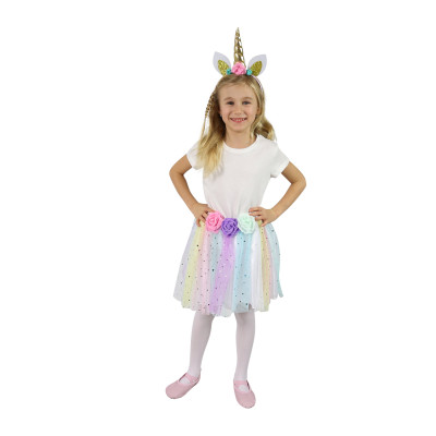 Rappa Dětský kostým tutu sukně jednorožec 3-10 let (104-146 cm)