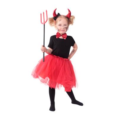 Rappa Dětský kostým TUTU set čertice 3-7 let (104-146 cm)