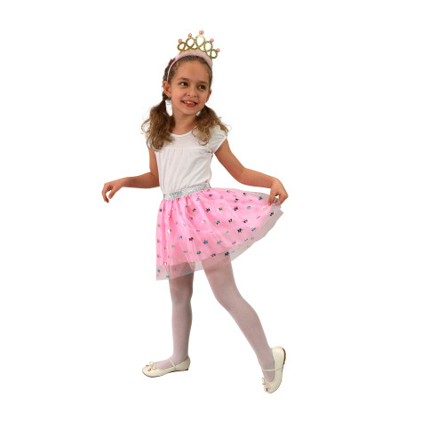Rappa Dětský kostým tutu sukně princezna s čelenkou 3-7 let (104-130 cm) ~ 3