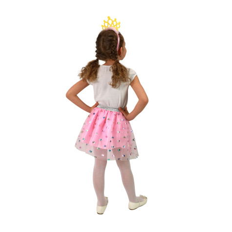 Rappa Dětský kostým tutu sukně princezna s čelenkou 3-7 let (104-130 cm) ~ 4