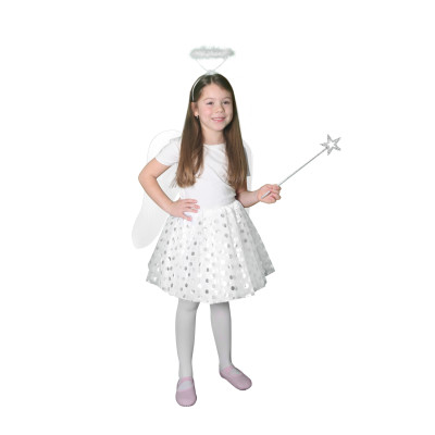Rappa Dětský kostým tutu sukně anděl s křídly a příslušenstvím 3-7 let (104-130 cm)
