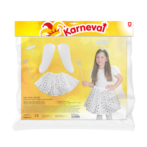 Rappa Dětský kostým tutu sukně anděl s křídly a příslušenstvím 3-7 let (104-130 cm) ~ 2