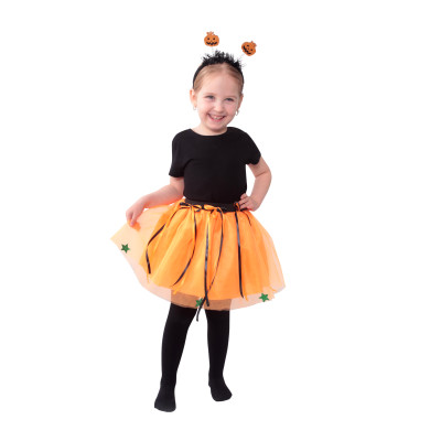 Rappa Dětský kostým halloween tutu sukně s čelenkou 3-7 let (104-130 cm)