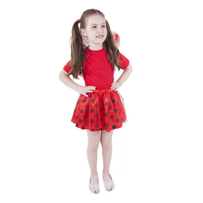 Rappa Dětský kostým tutu sukně beruška s křídly 3-7 let (104-130 cm)