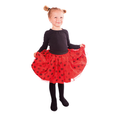 Rappa Dětský kostým tutu sukně beruška s puntíky 3-7 let (104-130 cm) ~ 1
