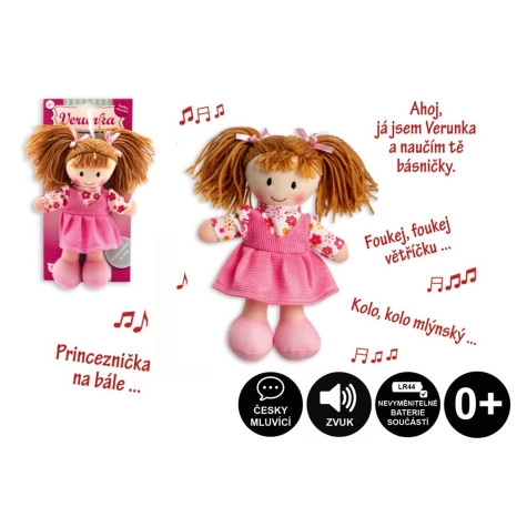 Teddies Panenka Verunka hadrová plyš 20cm česky mluvící ~ 1