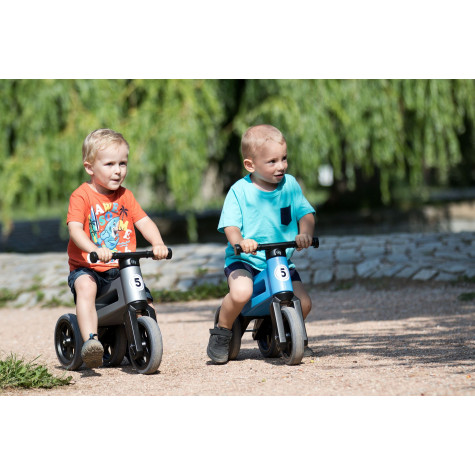 Funny Wheels odrážedlo New Sport 2v1 s gumovými koly - modré ~ 5