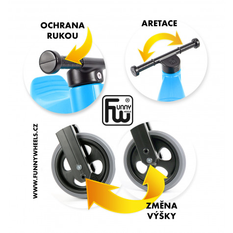 Funny Wheels odrážedlo New Sport 2v1 s gumovými koly - modré ~ 7
