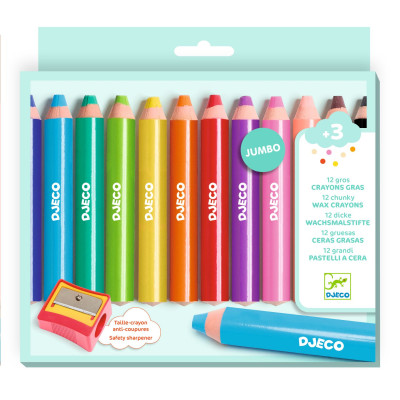 Djeco Voskové pastelky Jumbo 12 ks