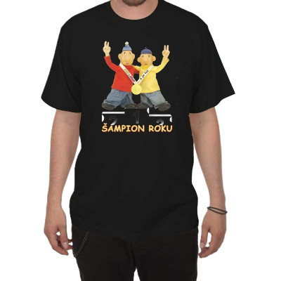 Tričko - Pat a Mat Šampion roku - černá