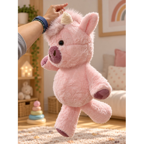 Plyšová běhající kravička 60 cm Highland Running Cow XL - růžová ~ 3