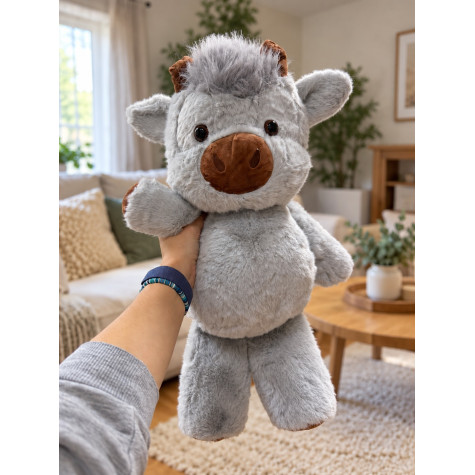 Plyšová běhající kravička 60 cm Highland Running Cow XL - šedá ~ 2