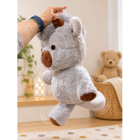 Plyšová běhající kravička 60 cm Highland Running Cow XL - šedá ~ 3