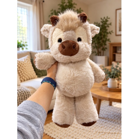 Plyšová běhající kravička 60 cm Highland Running Cow XL - béžová ~ 2