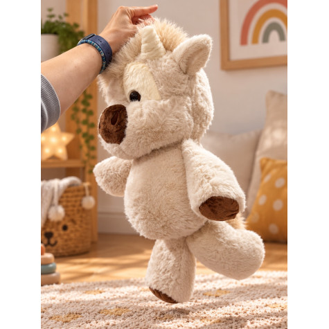 Plyšová běhající kravička 60 cm Highland Running Cow XL - béžová ~ 3