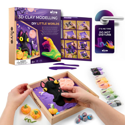 OKTO SENSORY ART 3D Výtvarná modelovací sada DIY s dřevěným rámem - Kočičí duch