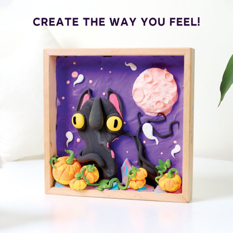 OKTO SENSORY ART 3D Výtvarná modelovací sada DIY s dřevěným rámem - Kočičí duch ~ 5