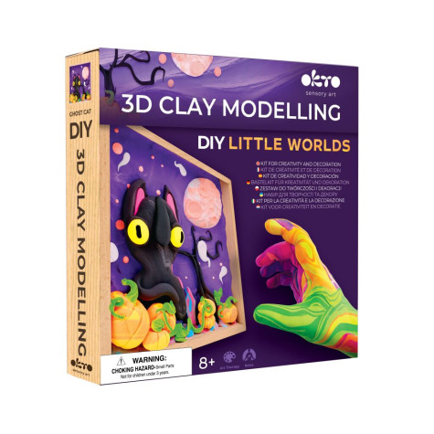 OKTO SENSORY ART 3D Výtvarná modelovací sada DIY s dřevěným rámem - Kočičí duch ~ 6