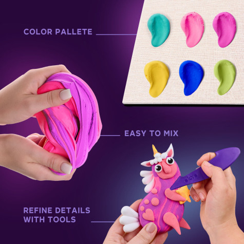 OKTO SENSORY ART 3D Výtvarná modelovací sada DIY s dřevěným rámem - Jednorožec ~ 3