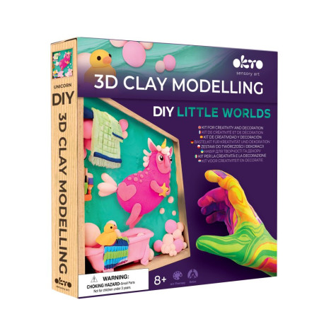 OKTO SENSORY ART 3D Výtvarná modelovací sada DIY s dřevěným rámem - Jednorožec ~ 6