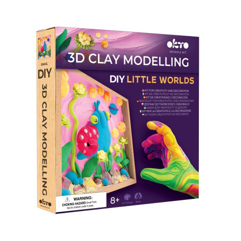 OKTO SENSORY ART 3D Výtvarná modelovací sada DIY s dřevěným rámem - Šnek ~ 6