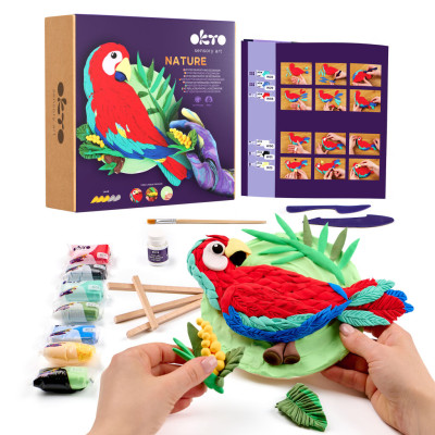OKTO SENSORY ART 3D Výtvarná modelovací sada Nature - Papoušek Ara červený