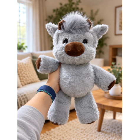Plyšová běhající kravička 45 cm Highland Running Cow - šedá ~ 2