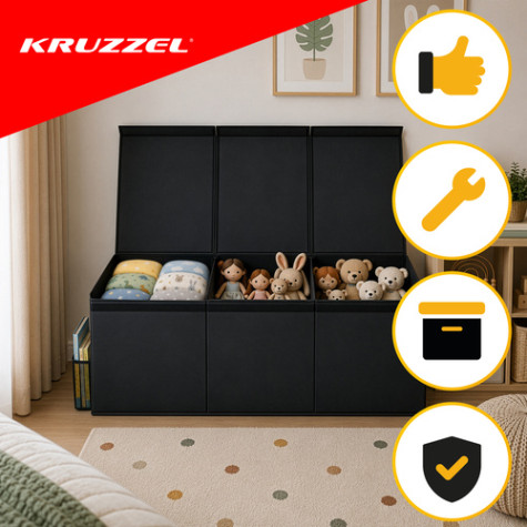 Krabice box na hračky 132l černá Kruzzel 28122 ~ 5