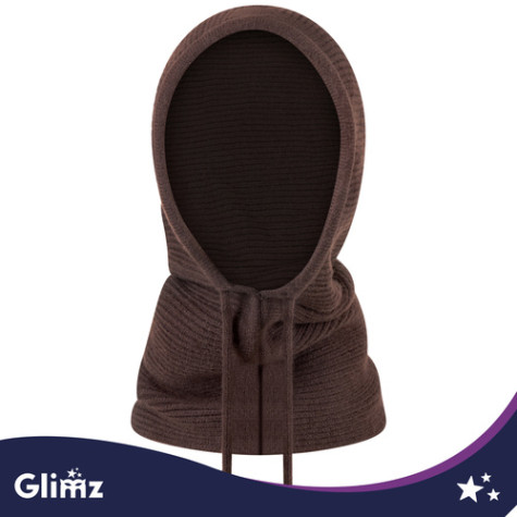 Zimní pletená kapuce hnědá Glimz 28143 ~ 6