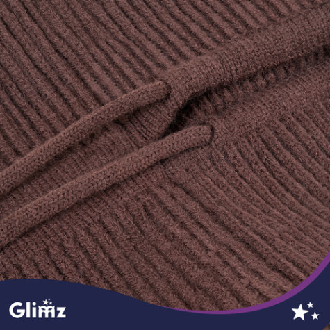 Zimní pletená kapuce hnědá Glimz 28143 ~ 7