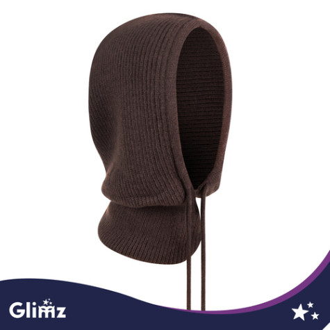 Zimní kapuce pletená hnědá Glimz 27966 ~ 2