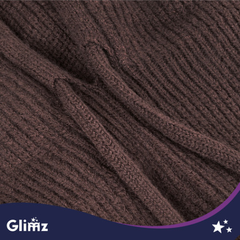 Zimní kapuce pletená hnědá Glimz 27966 ~ 7
