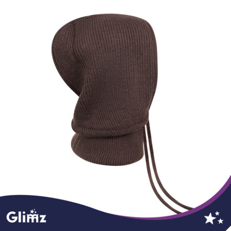 Zimní kapuce pletená hnědá Glimz 27966 ~ 8