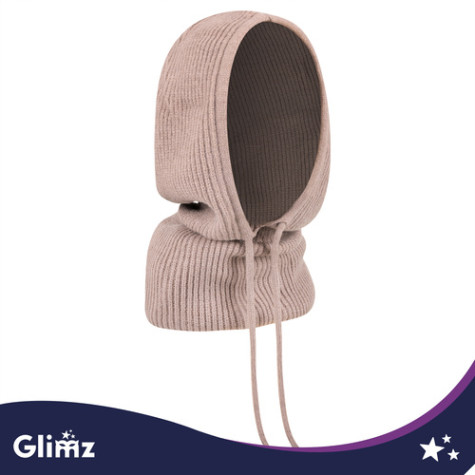 Zimní kapuce pletená béžová Glimz 27965 ~ 2