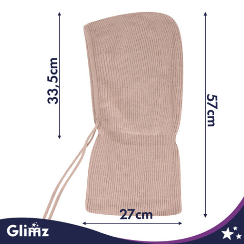 Zimní kapuce pletená béžová Glimz 27965 ~ 8
