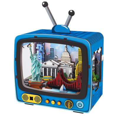 2Kids Toys 3D dřevěná skládačka Retro TV New York