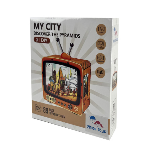 2Kids Toys 3D dřevěná skládačka Retro TV Pyramidy ~ 2