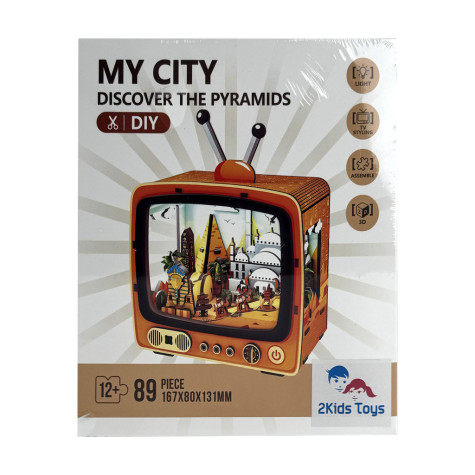 2Kids Toys 3D dřevěná skládačka Retro TV Pyramidy ~ 3