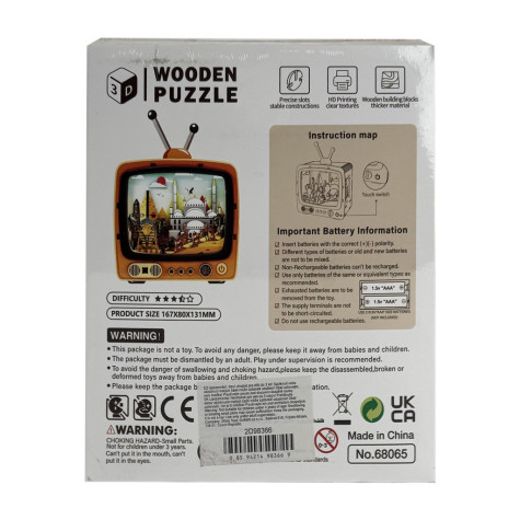2Kids Toys 3D dřevěná skládačka Retro TV Pyramidy ~ 4