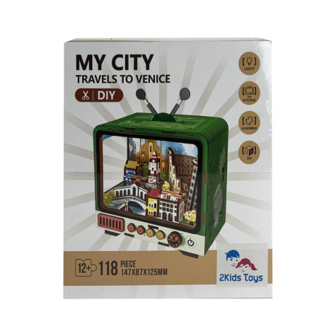 2Kids Toys 3D dřevěná skládačka Retro TV Benátky ~ 3