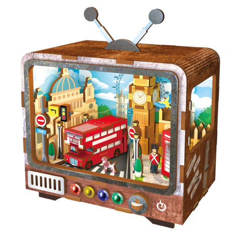 2Kids Toys 3D dřevěná skládačka Retro TV Londýn ~ 1