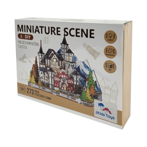 2Kids Toys 3D dřevěná skládačka Miniaturní scéna Zámek Neuschwanstein ~ 2