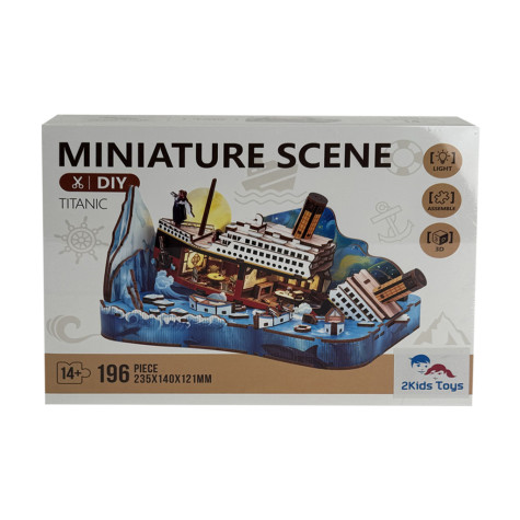 2Kids Toys 3D dřevěná skládačka Miniaturní scéna Titanic ~ 3